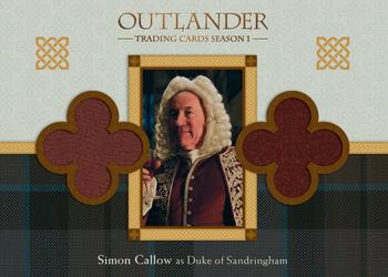 2016 Cryptozoic Outlander Season 1 - Dual Wardrobe #DM8 Simon Callow as Duke of Sandringham Front