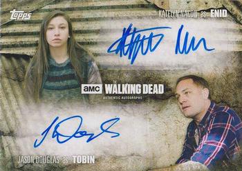 2016 Topps The Walking Dead Season 5 - Dual Autographs #NNO Katelyn Nacon / Jason Douglas Front