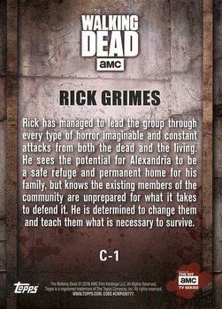 2016 Topps The Walking Dead Season 5 - Character Profiles #C-1 Rick Grimes Back