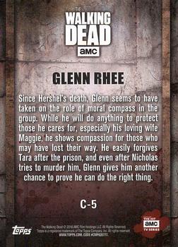 2016 Topps The Walking Dead Season 5 - Character Profiles #C-5 Glenn Rhee Back