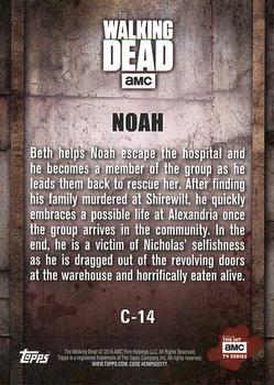 2016 Topps The Walking Dead Season 5 - Character Profiles #C-14 Noah Back