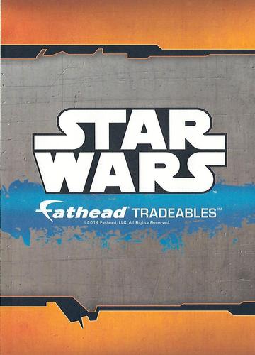 2014 Fathead Tradeables Star Wars #25 Luke Skywalker - Pilot Back