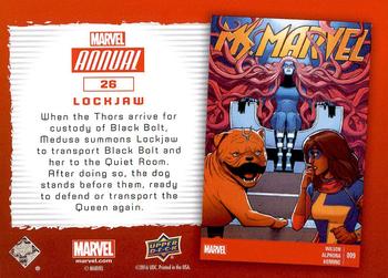 2016 Upper Deck Marvel Annual #26 Lockjaw Back