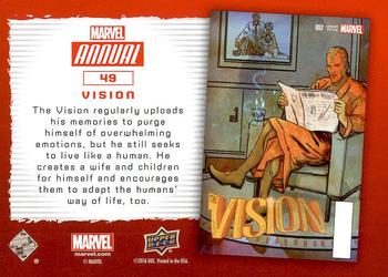 2016 Upper Deck Marvel Annual #49 Vision Back