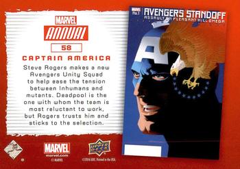 2016 Upper Deck Marvel Annual #58 Captain America Back