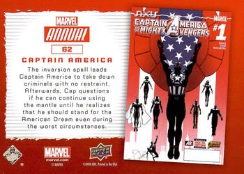 2016 Upper Deck Marvel Annual #62 Captain America Back