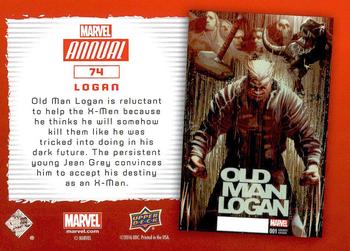 2016 Upper Deck Marvel Annual #74 Logan Back