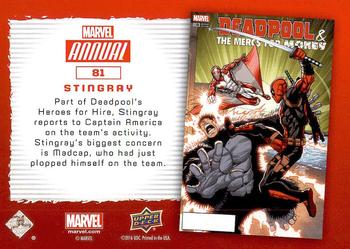 2016 Upper Deck Marvel Annual #81 Stingray Back