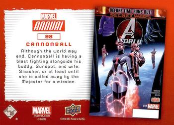 2016 Upper Deck Marvel Annual #98 Cannonball Back