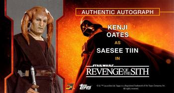 2015 Topps 3Di Star Wars: Revenge of the Sith - Autographs #NNO Kenji Oates Back
