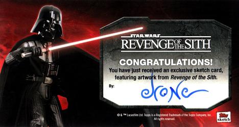 2015 Topps 3Di Star Wars: Revenge of the Sith - Sketches #NNO Andrew Cosson Back