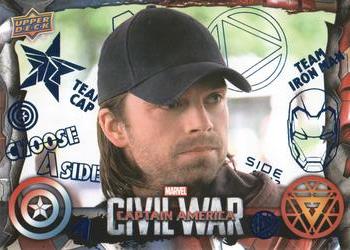 2016 Upper Deck Captain America Civil War - Blue Foil #45 Bucky Notices People Look at Him Strangely Front