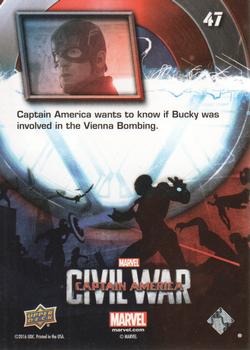 2016 Upper Deck Captain America Civil War - Blue Foil #47 Captain America Asks if Bucky Was Involved Back