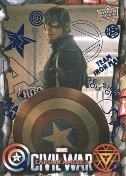 2016 Upper Deck Captain America Civil War - Blue Foil #47 Captain America Asks if Bucky Was Involved Front