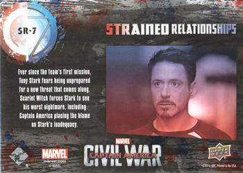 2016 Upper Deck Captain America Civil War - Strained Relationships #SR-7 Avengers: Age of Ultron Back