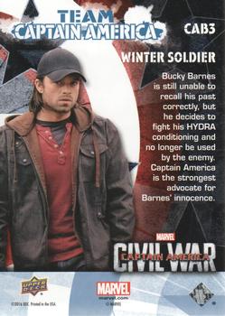 2016 Upper Deck Captain America Civil War - Team Captain America Bios #CAB3 Winter Soldier Back