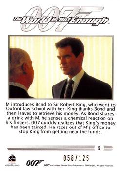 2016 Rittenhouse James Bond 007 Classics - Gold #5 M introduces Bond to Sir Robert King Back