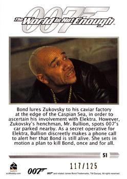 2016 Rittenhouse James Bond 007 Classics - Gold #51 Bond lures Zukovsky to his caviar Back