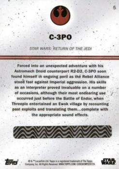 2016 Topps Star Wars Card Trader - Blue #5 C-3PO Back