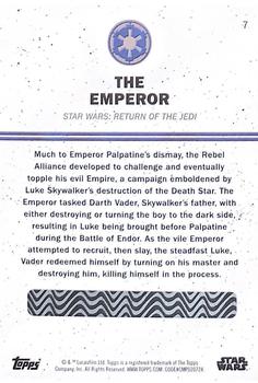 2016 Topps Star Wars Card Trader - Blue #7 The Emperor Back