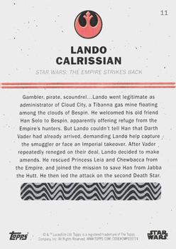 2016 Topps Star Wars Card Trader - Blue #11 Lando Calrissian Back