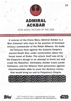 2016 Topps Star Wars Card Trader - Blue #14 Admiral Ackbar Back