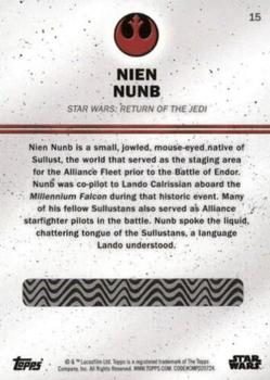 2016 Topps Star Wars Card Trader - Blue #15 Nien Nunb Back