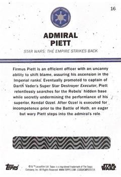 2016 Topps Star Wars Card Trader - Blue #16 Admiral Piett Back