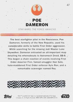 2016 Topps Star Wars Card Trader - Blue #47 Poe Dameron Back