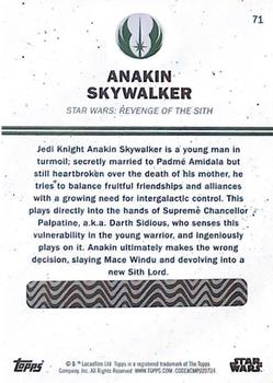 2016 Topps Star Wars Card Trader - Blue #71 Anakin Skywalker Back