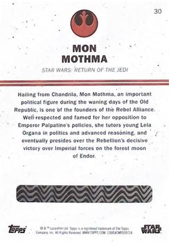 2016 Topps Star Wars Card Trader - Red #30 Mon Mothma Back