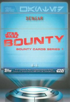 2016 Topps Star Wars Card Trader - Bounty #B-5 Dengar Back