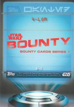 2016 Topps Star Wars Card Trader - Bounty #B-7 4-LOM Back