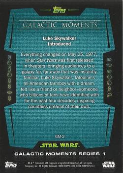 2016 Topps Star Wars Card Trader - Galactic Moments #GM-2 Luke Skywalker Introduced Back
