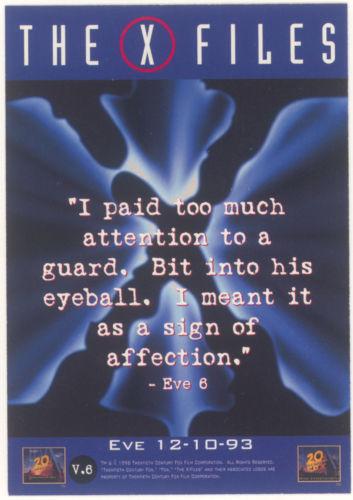 1996 X-Files Video Cards #v.6 Eve Back