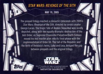 2017 Topps Star Wars 40th Anniversary #6 Star Wars: Revenge of the Sith Back