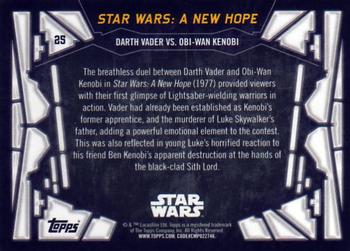 2017 Topps Star Wars 40th Anniversary #25 Darth Vader Vs. Obi-Wan Kenobi Back