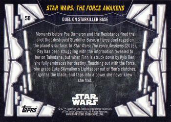 2017 Topps Star Wars 40th Anniversary #58 Duel on Starkiller Base Back