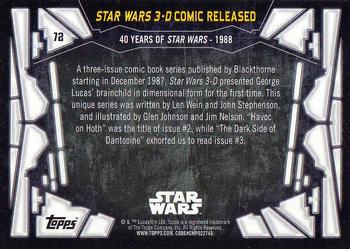 2017 Topps Star Wars 40th Anniversary #72 Star Wars 3-D Comic Released Back