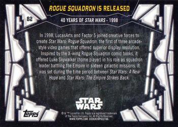 2017 Topps Star Wars 40th Anniversary #82 Rogue Squadron is Released Back