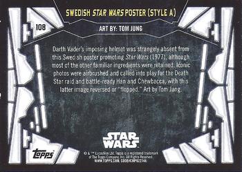 2017 Topps Star Wars 40th Anniversary #108 Swedish Star Wars Poster (Style A) Back