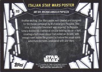 2017 Topps Star Wars 40th Anniversary #113 Italian Star Wars Poster Back
