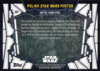 2017 Topps Star Wars 40th Anniversary #137 Polish Star Wars Poster Back