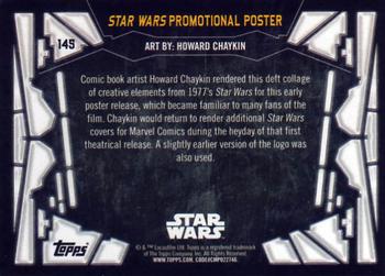 2017 Topps Star Wars 40th Anniversary #145 Star Wars Promotional Poster Back