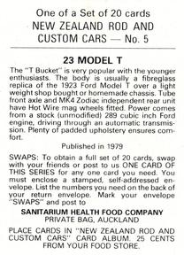 1979 Sanitarium New Zealands Rod And Custom Cars #5 23 Model T Back