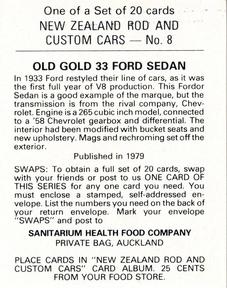1979 Sanitarium New Zealands Rod And Custom Cars #8 Old Gold 33 Ford Sedan Back