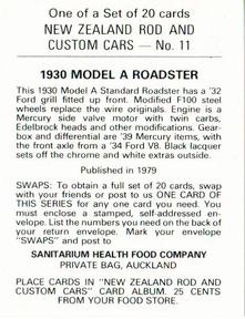 1979 Sanitarium New Zealands Rod And Custom Cars #11 1930 Model A Roadster Back