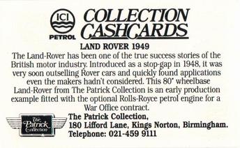 1986 The Patrick Collection (Motor Cars) #NNO Land Rover 1949 Back