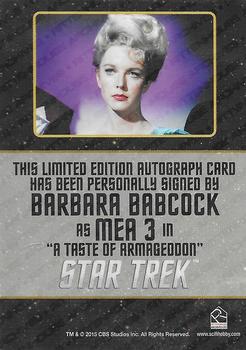 2016 Rittenhouse Star Trek The Original Series 50th Anniversary - Autograph #NNO Barbara Babcock Back