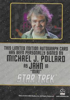 2016 Rittenhouse Star Trek The Original Series 50th Anniversary - Autograph #NNO Michael J. Pollard Back